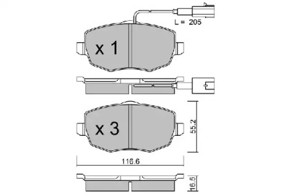 Комплект тормозных колодок AISIN BPFI-1018